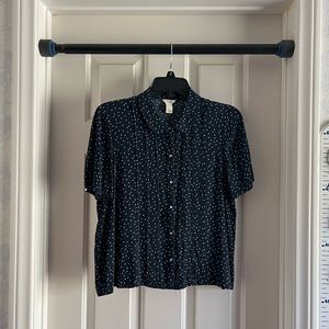 Forever 21 Polka Dot Blouse with Peter Pan Collar